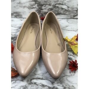 Dream Pairs Nude‎ Patent Ballet Flats Womens Size 10 Slip On Dress Shoe Classic